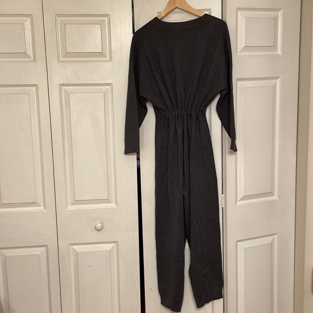 J Crew long sleeve knit jumpsuit in charcoal grey